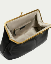 Load image into Gallery viewer, Oversized Leather Clutch: Black Embossed Weave