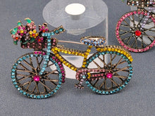 Load image into Gallery viewer,  Decorative bicycle figurines with colorful gemstones on a gray background
