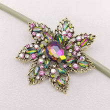 Load image into Gallery viewer, Rhinestones &amp; Glass Vintage Flower Brooch
