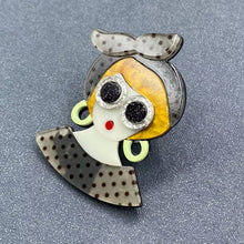 Load image into Gallery viewer, Polka Dot Lady Brooch

