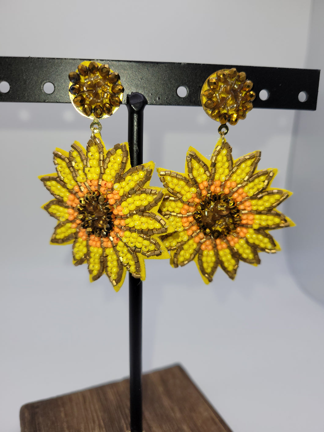 Sunflower Beaded Earrings