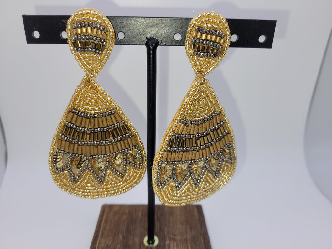 Gold beaded earrings