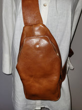 Load image into Gallery viewer, Genuine leather Sling pack Color: Tan Brown

