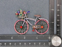 Load image into Gallery viewer, Colorful Rhinestone Bicycle Brooch: Blue
