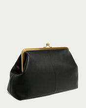 Load image into Gallery viewer, Oversized Leather Clutch: Black Embossed Weave
