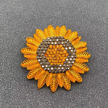Load image into Gallery viewer, Sunflower Brooch with Rhinestone
