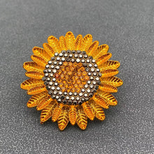 Load image into Gallery viewer, Sunflower Brooch with Rhinestone
