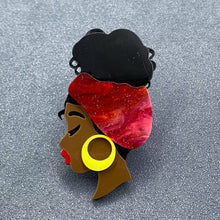 Load image into Gallery viewer, Girl Acrylic Brooch: Color Red
