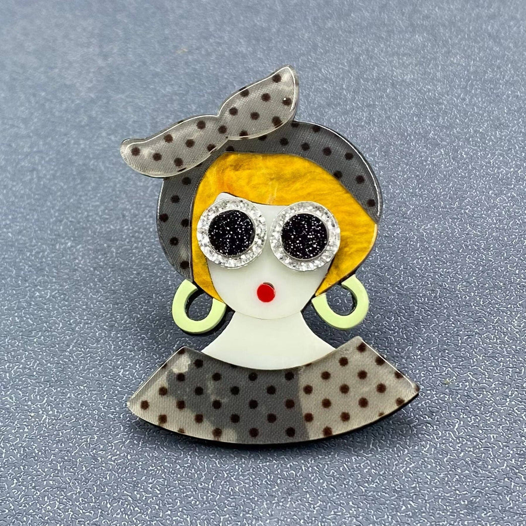 Polka Dot Lady Brooch