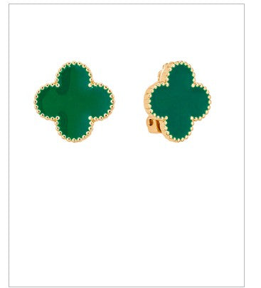 Green Clover Clip- On Earrings