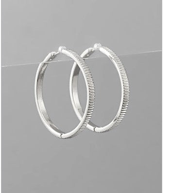 Sliver Textured Hoops