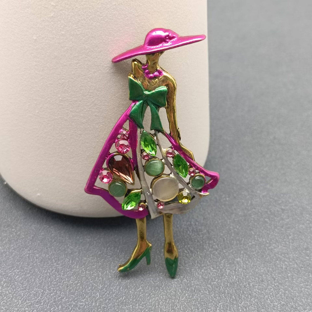 Fashionista Girl Brooch