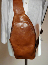 Load image into Gallery viewer, Genuine leather Sling pack Color: Tan Brown
