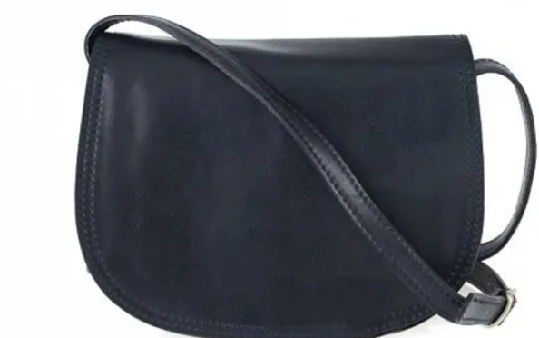 Leather Saddle Bag Navy Blue