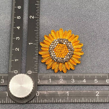 Load image into Gallery viewer, Sunflower Brooch with Rhinestone
