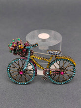 Load image into Gallery viewer, Colorful Rhinestone Bicycle Brooch: Blue
