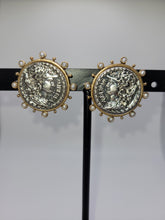 Load image into Gallery viewer, Silver Coin and Pearl Clip On Earrings
