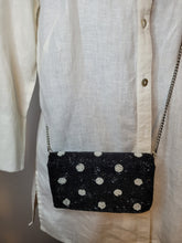 Load image into Gallery viewer, BLACK POLKA DOT BEADED RECTANGULAR CLUTCH
