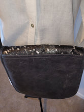 Load image into Gallery viewer, Leather Black and Silver Mohair Crossbody
