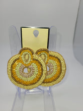Load image into Gallery viewer, Round Beaded Earrings Yellow and Gold
