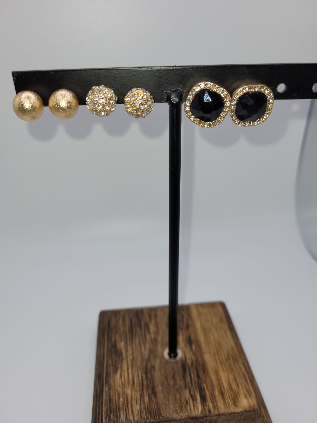 Earring Trio Gold and Black