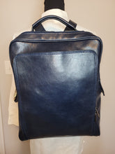 Load image into Gallery viewer, Navy Italian Leather Backpack
