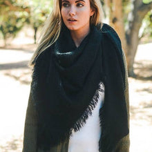 Load image into Gallery viewer, Open Weave Blanket Scarf Black
