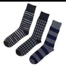 Load image into Gallery viewer, Men&#39;s Socks Trio Black, Blue, Gray
