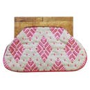 Wooden Handle Bag Pink and White