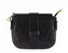 Load image into Gallery viewer, Saddle Crossbody Bag (Black) Italian Leather
